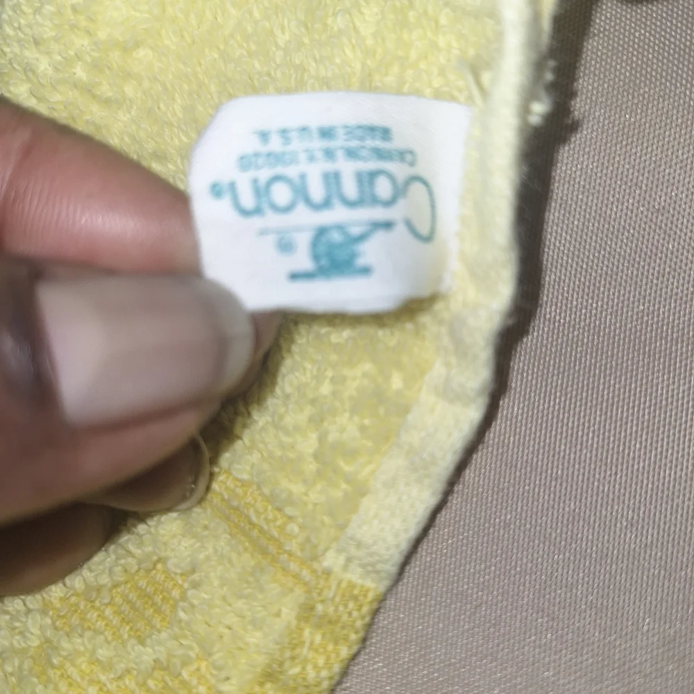 Vintage Canon Soft Yellow HandTowel And Pink Rose Handtowel